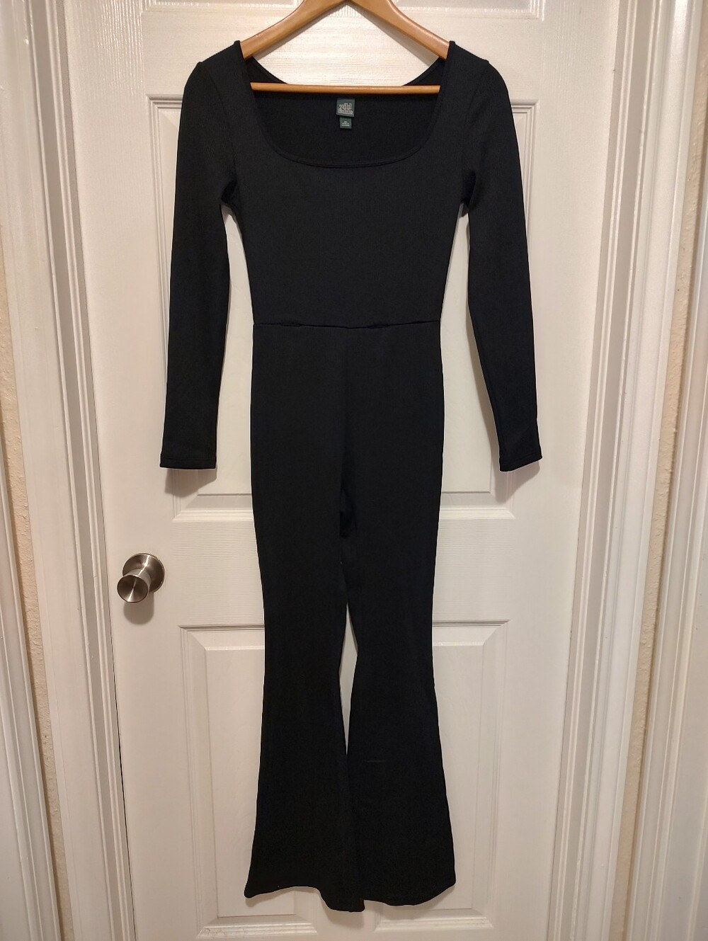 wild fable Black Long-Sleeve Scoop-Neck Jumpsuit